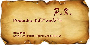 Poduska Kázmér névjegykártya
